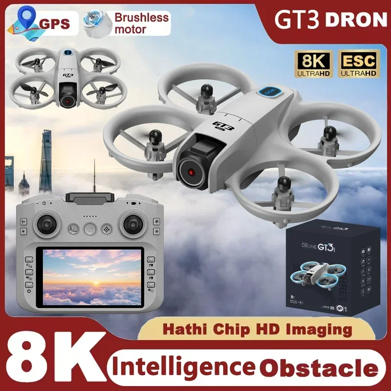 Drone Dji Rc 3 - GT3ミニ新型ドローンRCクアッドコプター、8Kカメラ搭載HDドローン、WiFi FPVドローン、オプティカルフロー障害物回避機能付き飛行機、子供のおもちゃ