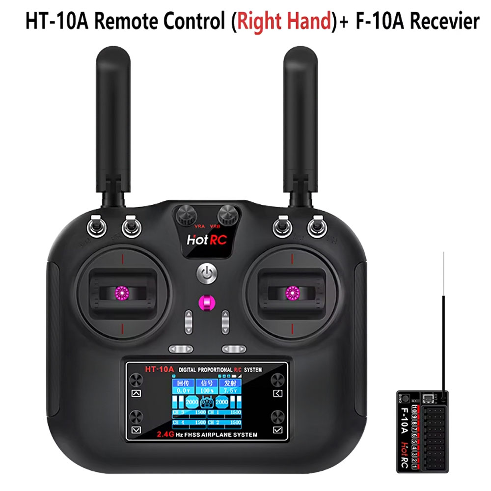 Drone Rc Boat - Hotrc HT-10A 2.4G 10CH送信機 F10A受信機 RC飛行機、車、ボート、ドローン用
