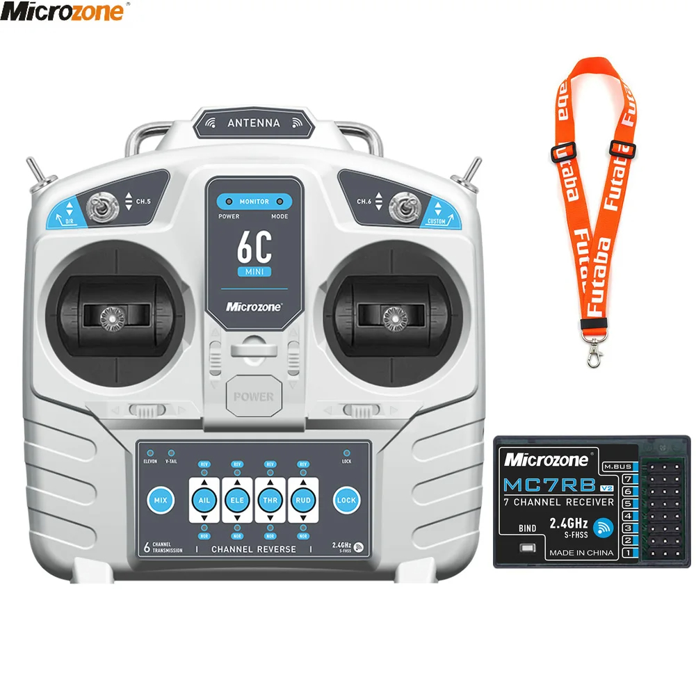 Joystick Rc Drone - 受信機付きマイクロゾーンコントローラー送信機,rc飛行機とドローン用の無線システム,マルチローターヘリコプターとボート,mc6c mini v2,2.4g,6ch