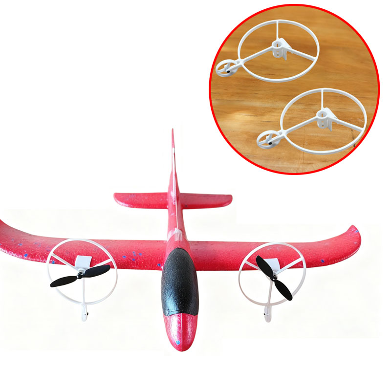 Drone Rc Controller Cover - 1ペア8520コアレスモーターマウントランディングギアプロペラプロテクターリング一体型キットハンドランチプレーン/固定翼RCドローン用