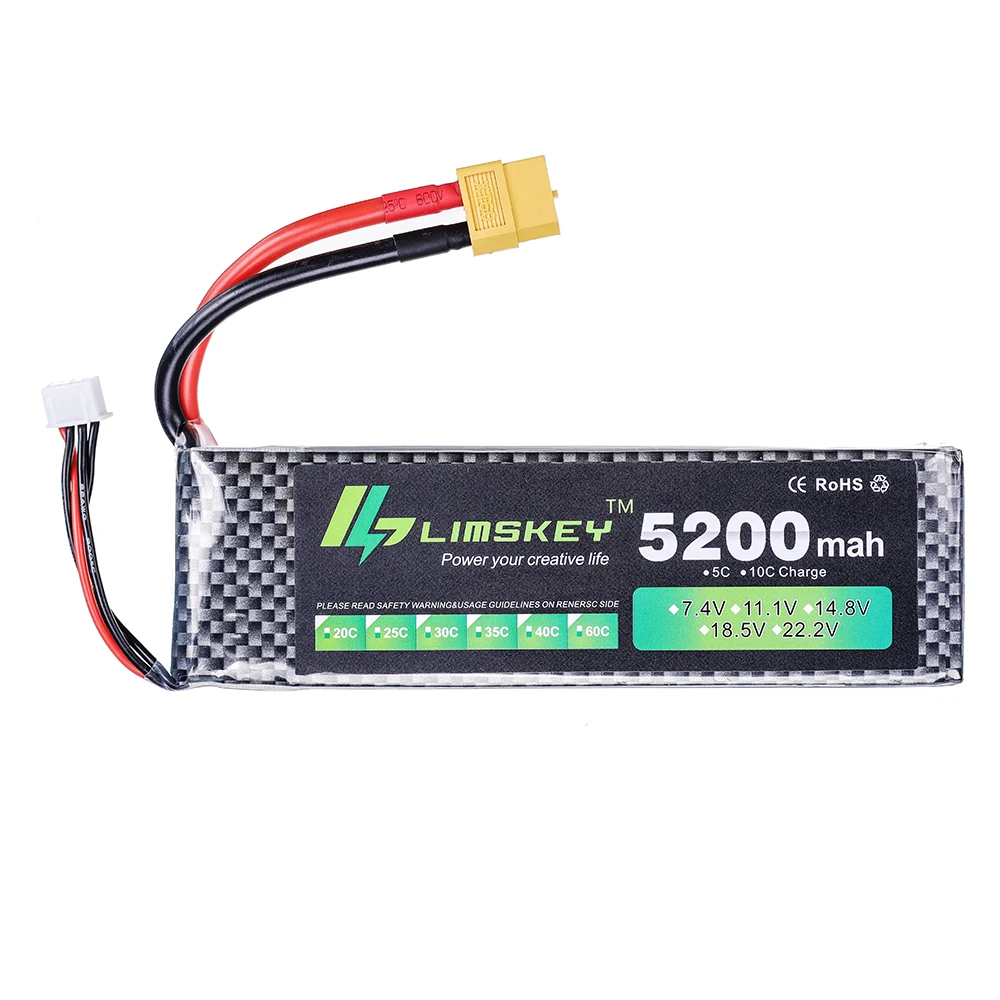 リムスキーパワーバッテリー 7.4V 5200mAh バッテ - Drone Rc Boat のレビューと価格