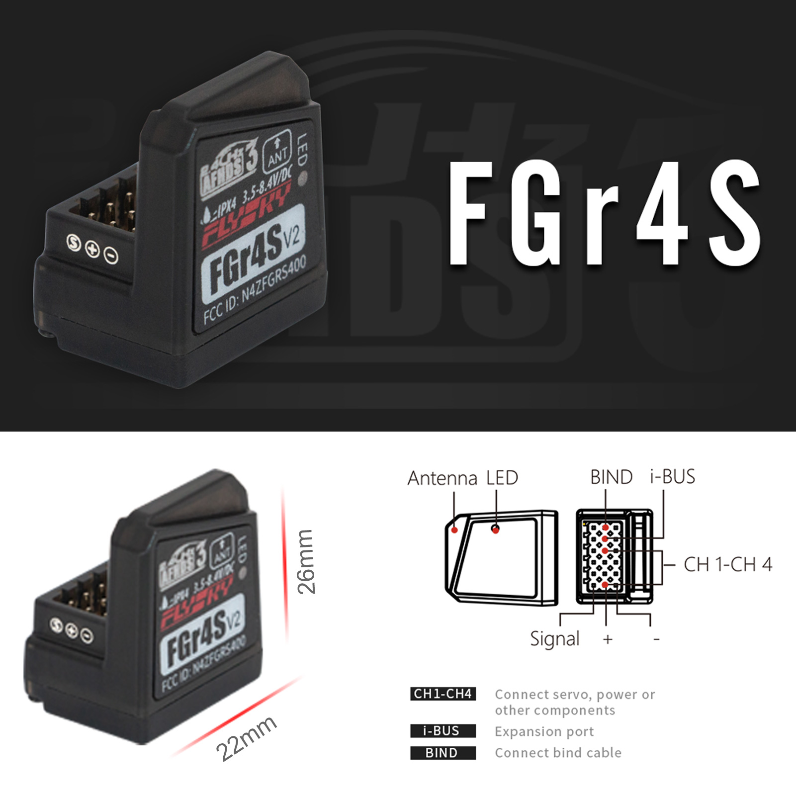 Flysky FGR4S V2 レシーバー AFHDS シン - Joystick Rc Drone のレビューと価格