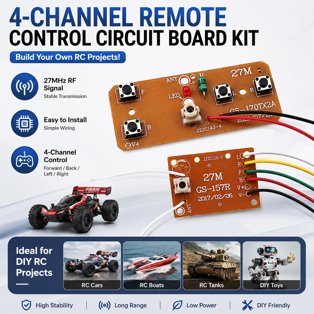4CH RC リモートコントロール回路 PCB 送信機受信機 - Joystick Rc Drone のレビューと価格