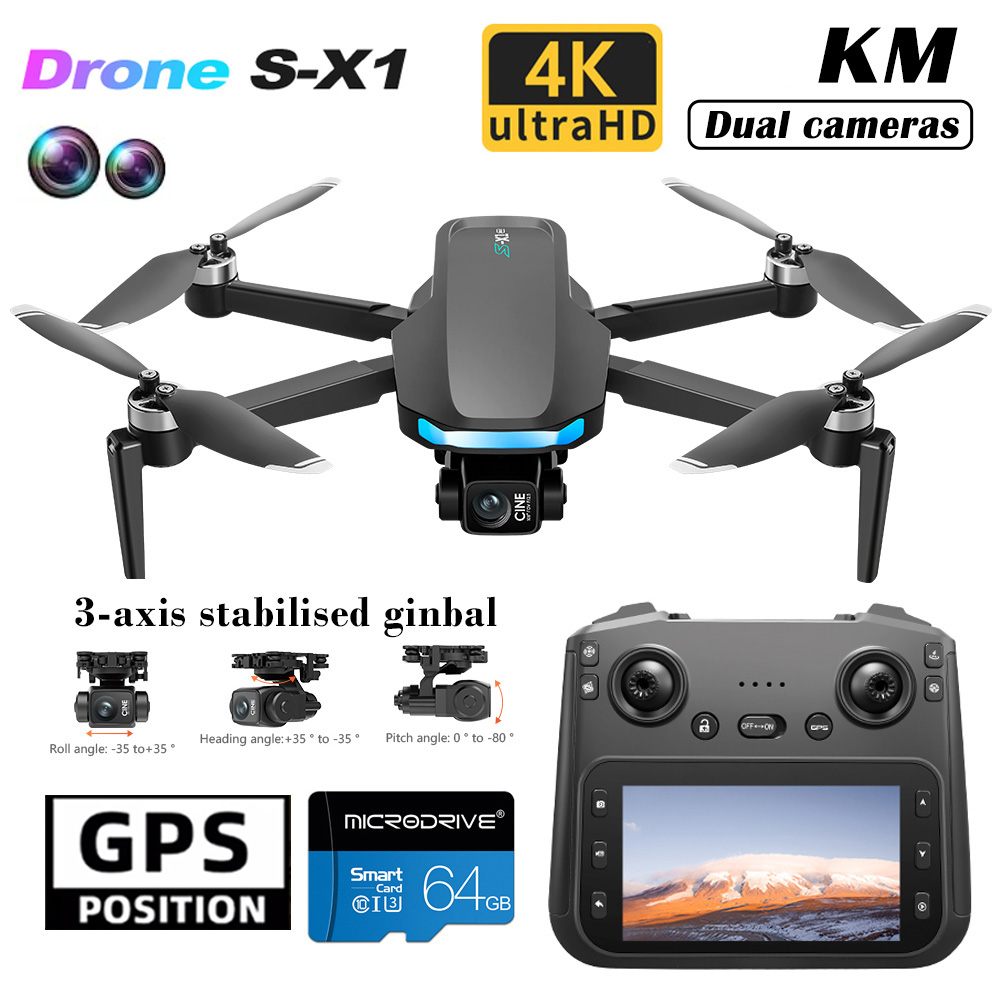 S-X1新型ドローン、スクリーン付き3軸ジンバル、4K空撮ブ - Drone X1 Rc のレビューと価格