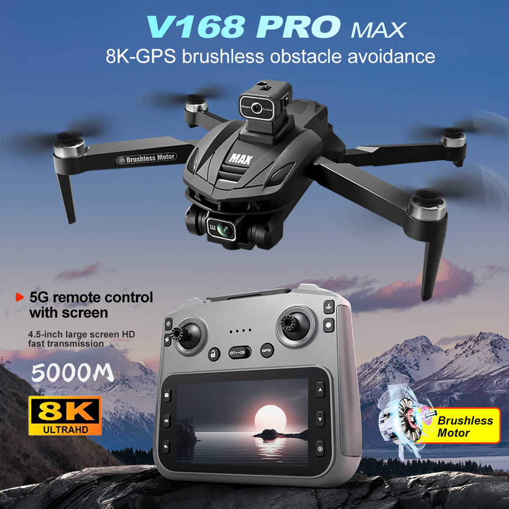 V168 PRO Max GPS ドローン 8K プロフェッ - Drone Kf Rc のレビューと価格