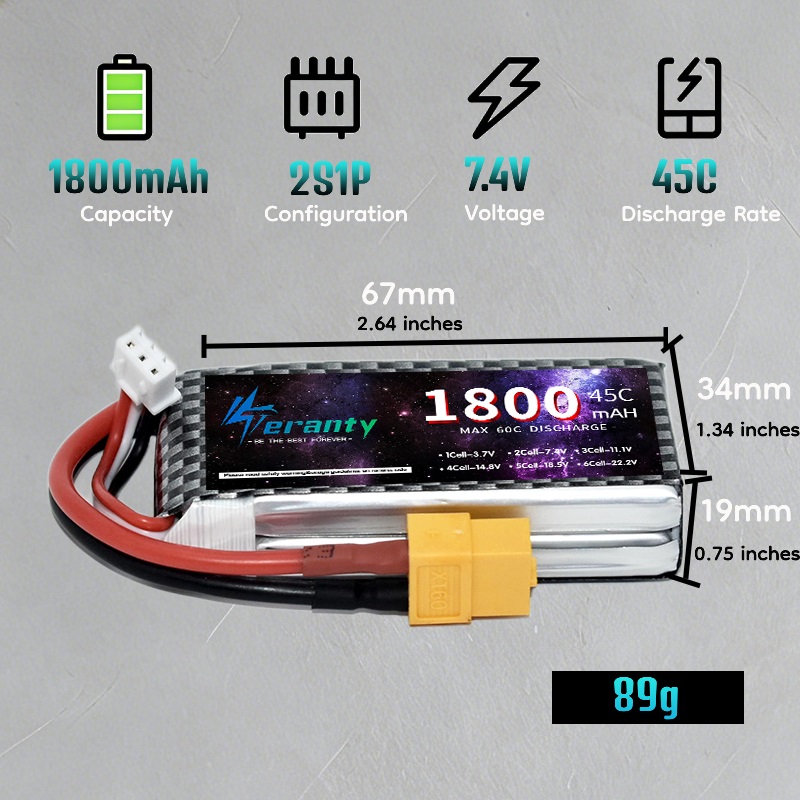 TERANTY 2S 3S 4S 1800mAh リポバッテ - Drone Rc Boat のレビューと価格