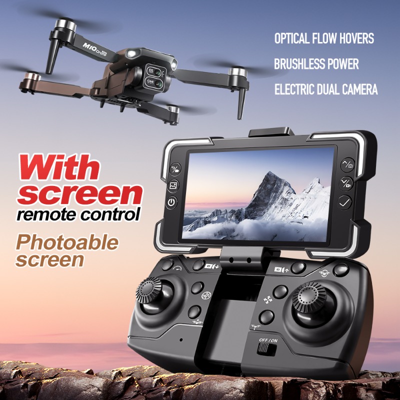 M10カメラドローン、画面付きリモコン、デュアルカメラ、オプ - Drone Kf Rc のレビューと価格